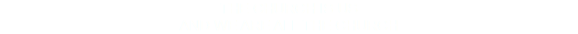 the church IS US and we are all the church